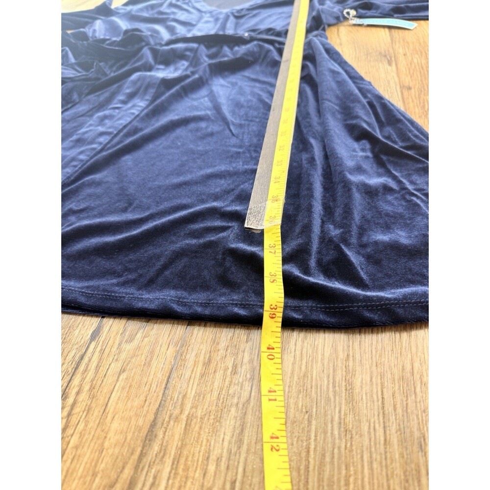 NEW Draper James Wrap Women Dress Plus 2XL Long Sleeve W/Pocket Blue Velvet - Picture 9 of 16